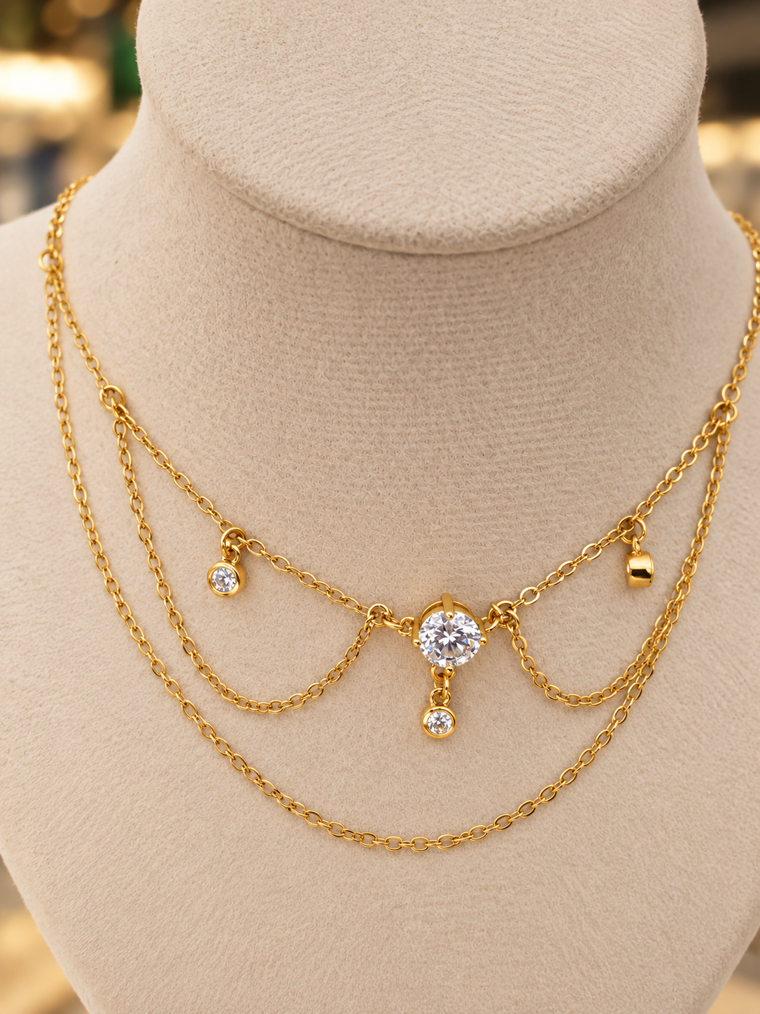 14K Gold Plated Layered Necklace