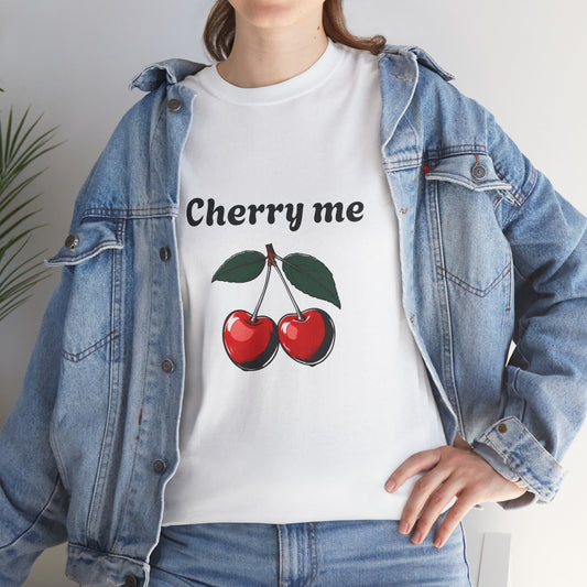 Cherry Me Unisex Heavy Cotton Tee - Fun Summer Vibe T-Shirt - Fui Fuiu Jewelry