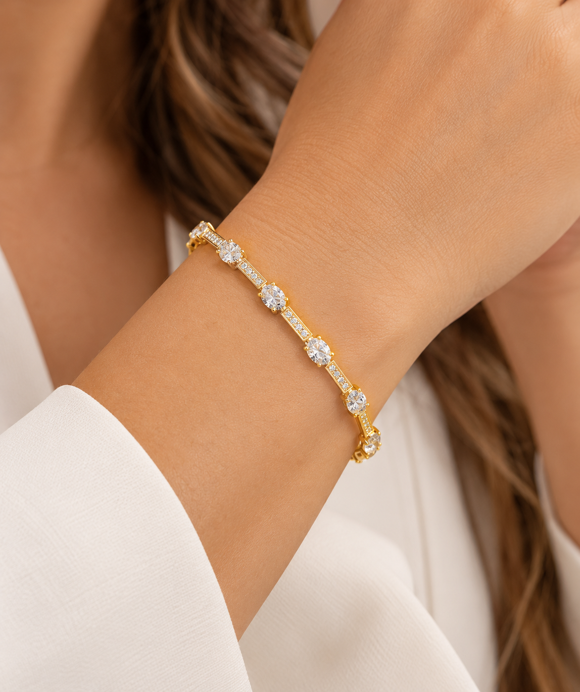 14K Gold Plated CZ Classic Bracelet – Classic