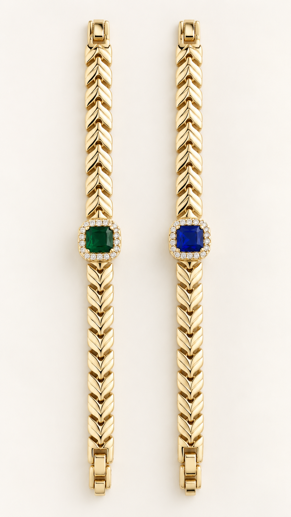14K Gold Plated Cubic Zirconia Link Bracelet