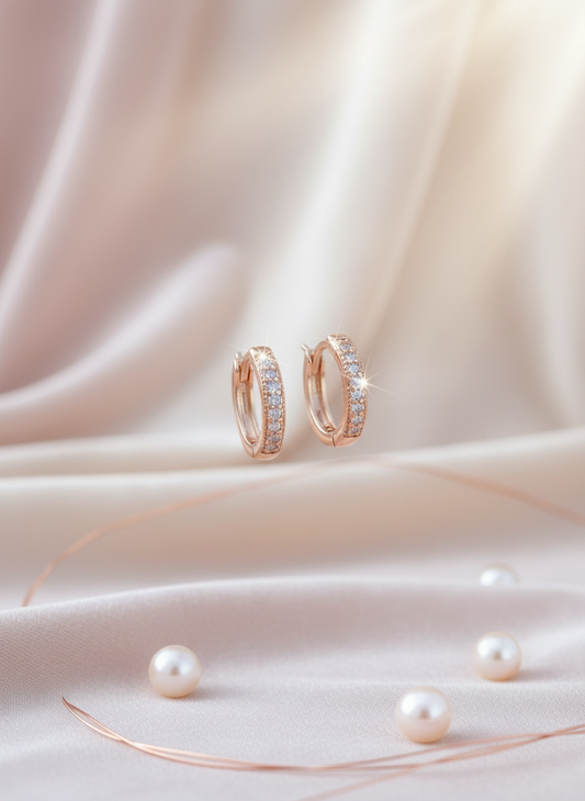 Earring 14K Gold Brasilian hoops and brilliants ring aros zarcillos aretes en gold filled - Fui Fuiu Jewelry