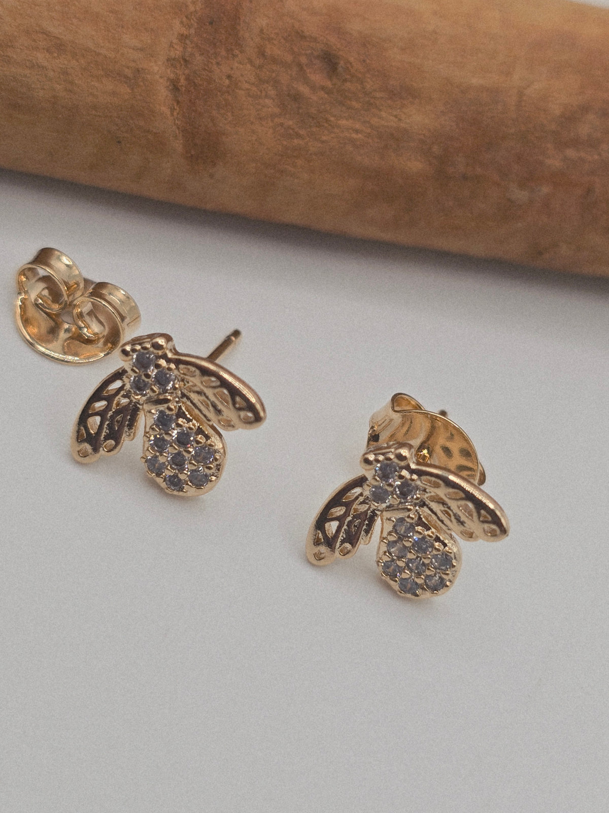 Studs Bee's 14K earrings Aretes Oro Gold Filled 14K - Fui Fuiu Jewelry
