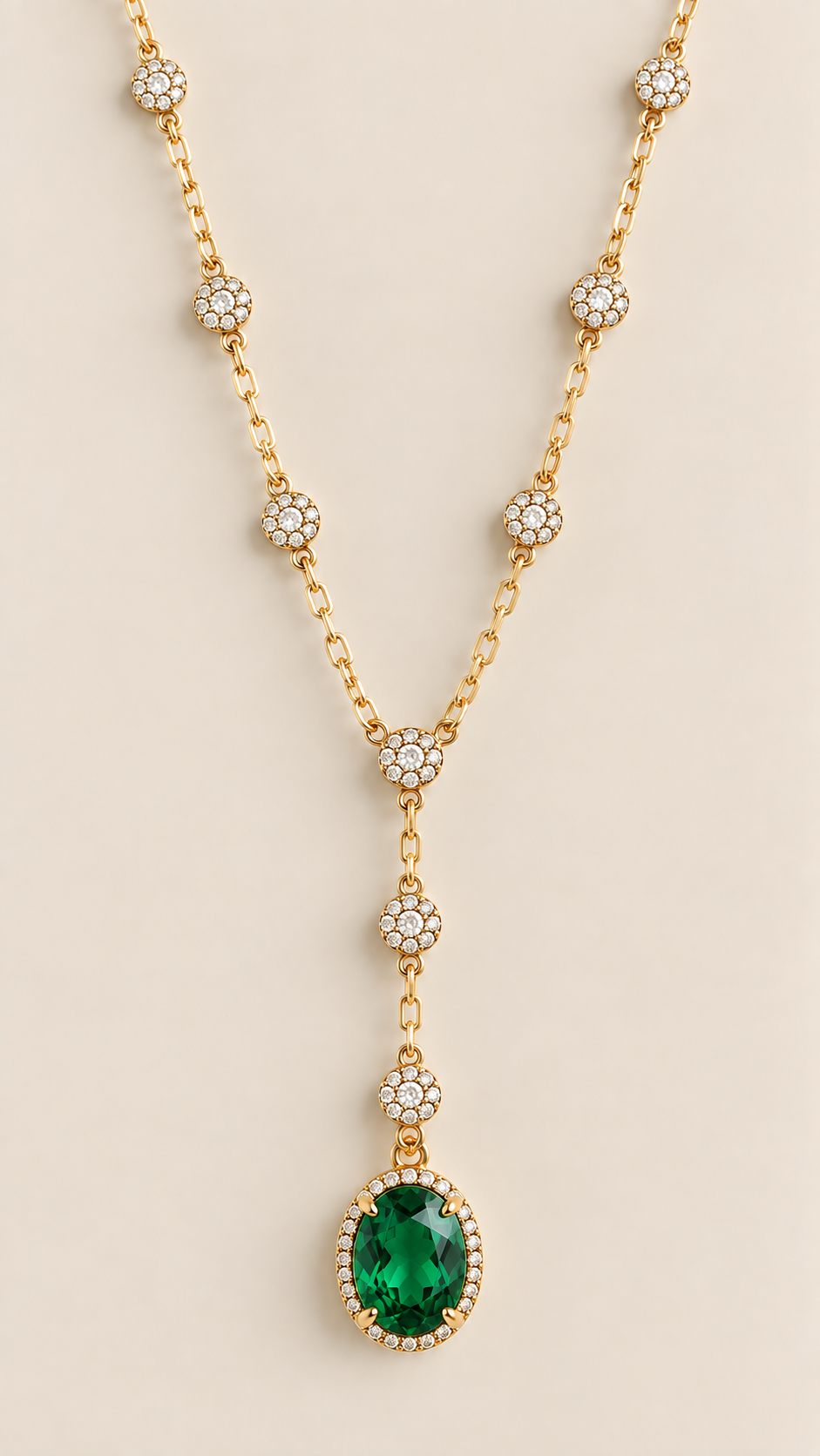 14K Gold Plated Color Stone Necklace