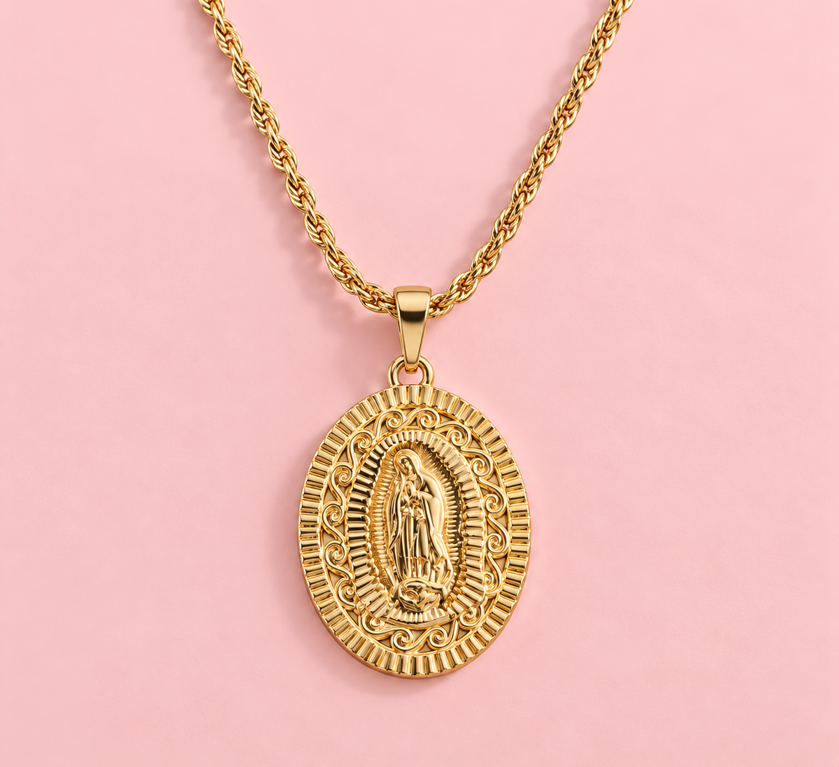 Our Lady of Guadalupe Everyday Necklace – 14K Gold Plated
