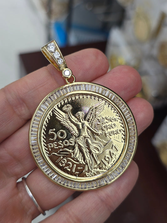 Centenario Centenary medal medalla Centenario 14K Gold laminado - Fui Fuiu Jewelry
