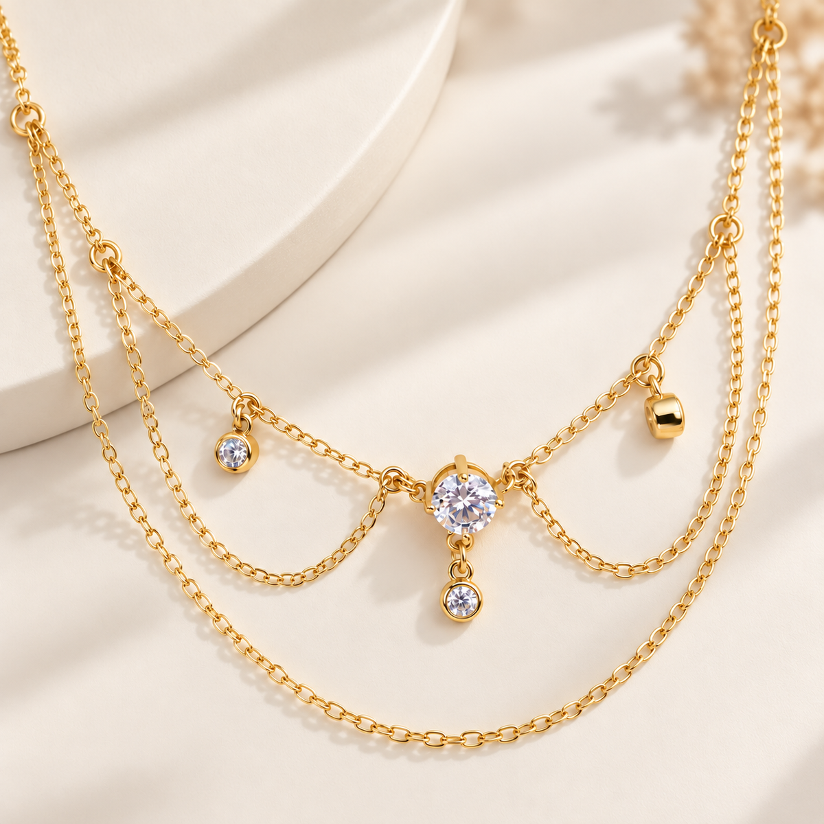 14K Gold Plated Layered Necklace