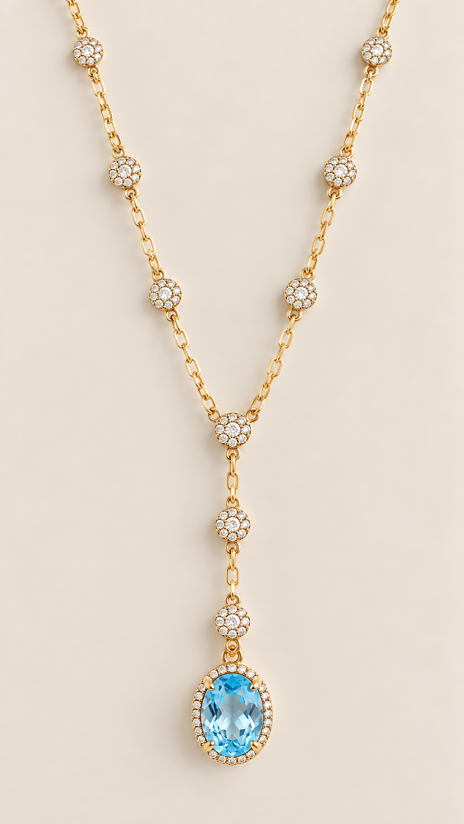14K Gold Plated Color Stone Necklace