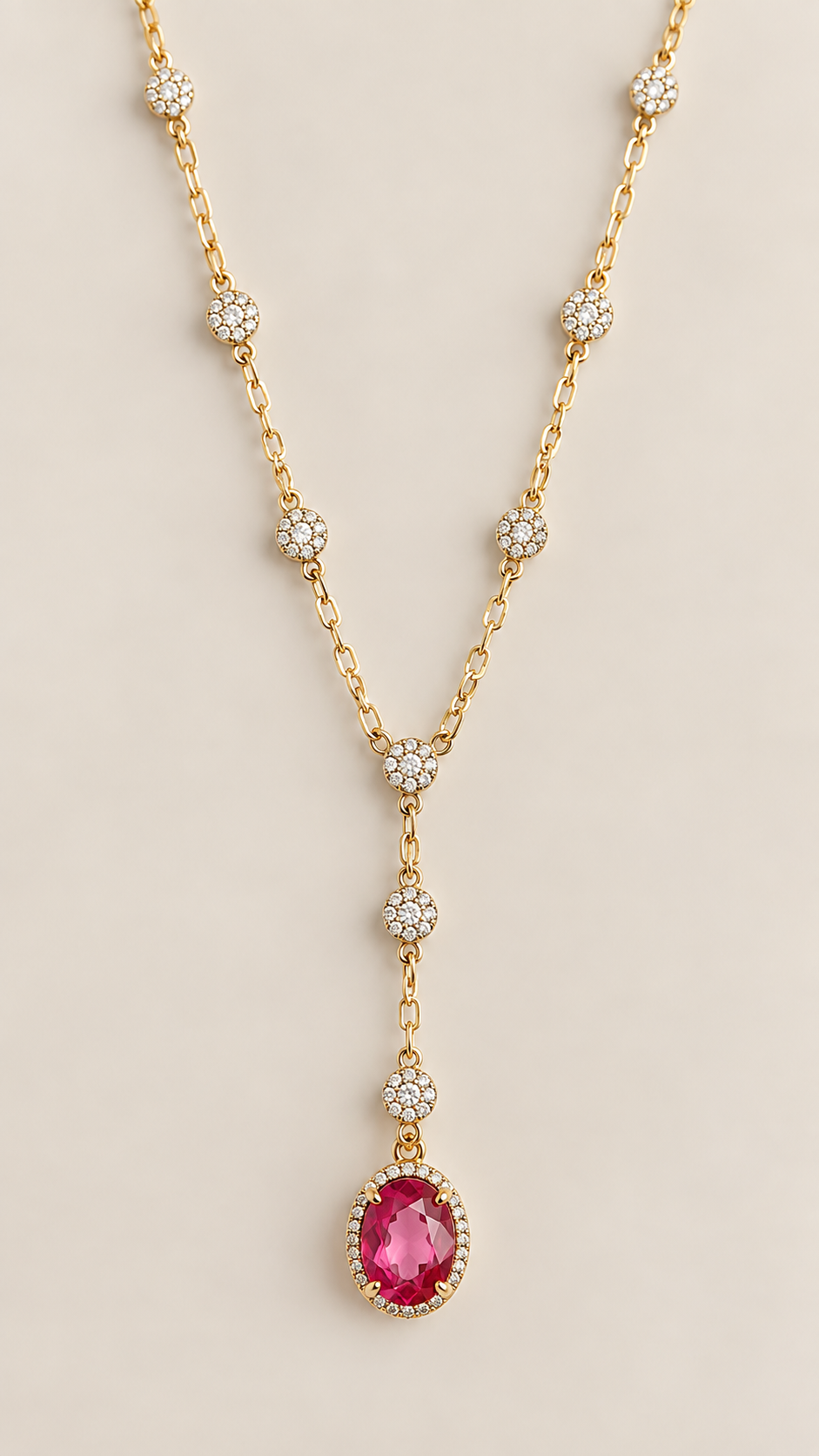 14K Gold Plated Color Stone Necklace