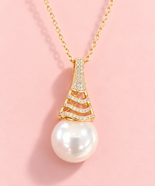 14K Gold Plated Pearl Drop Necklace
