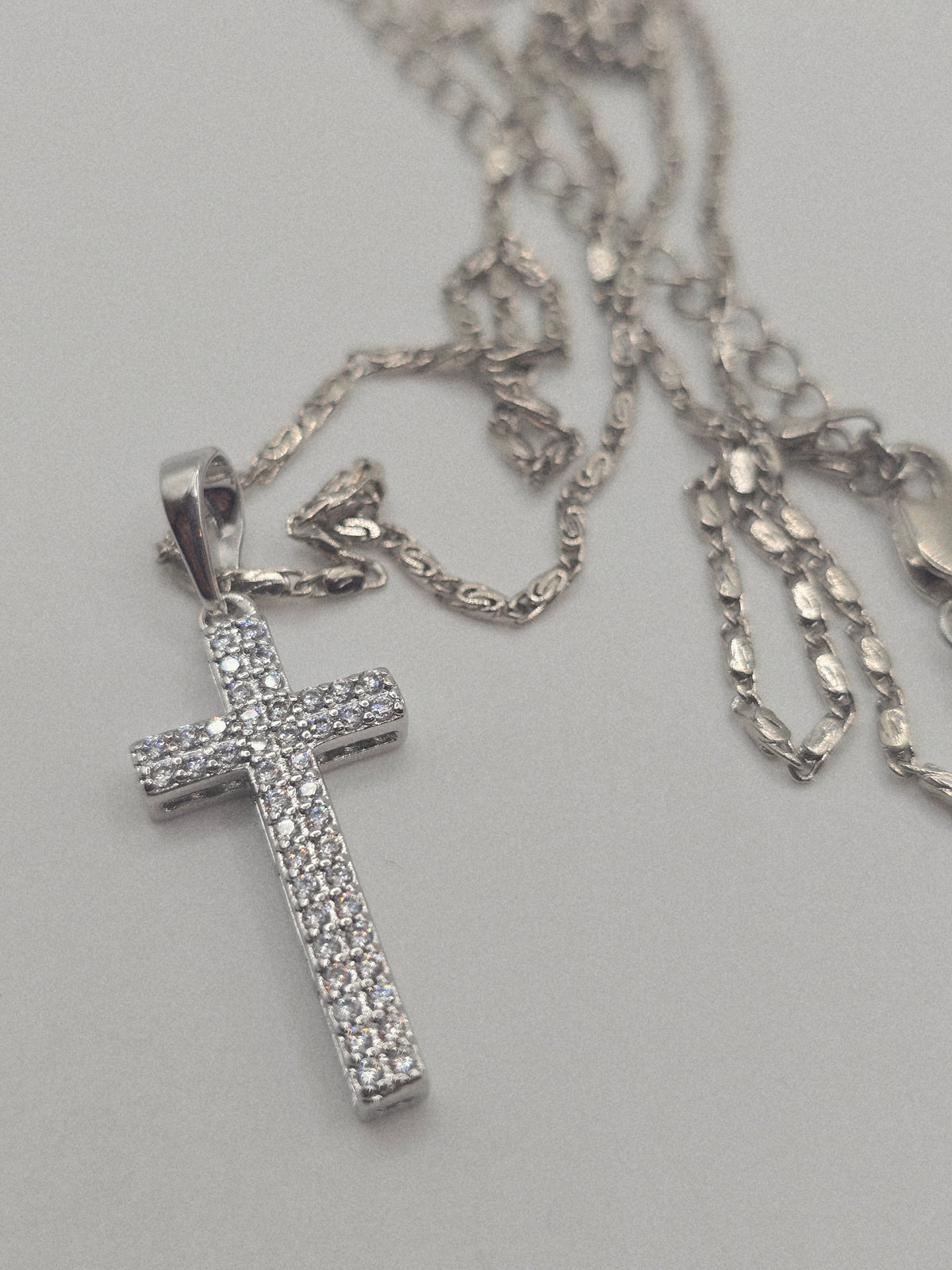 Necklace silver plated zurconia plata cruz necklaces cross and zirconia  crystal crucifijo - Fui Fuiu Jewelry