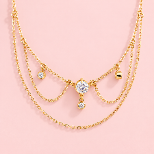 14K Gold Plated Layered Necklace