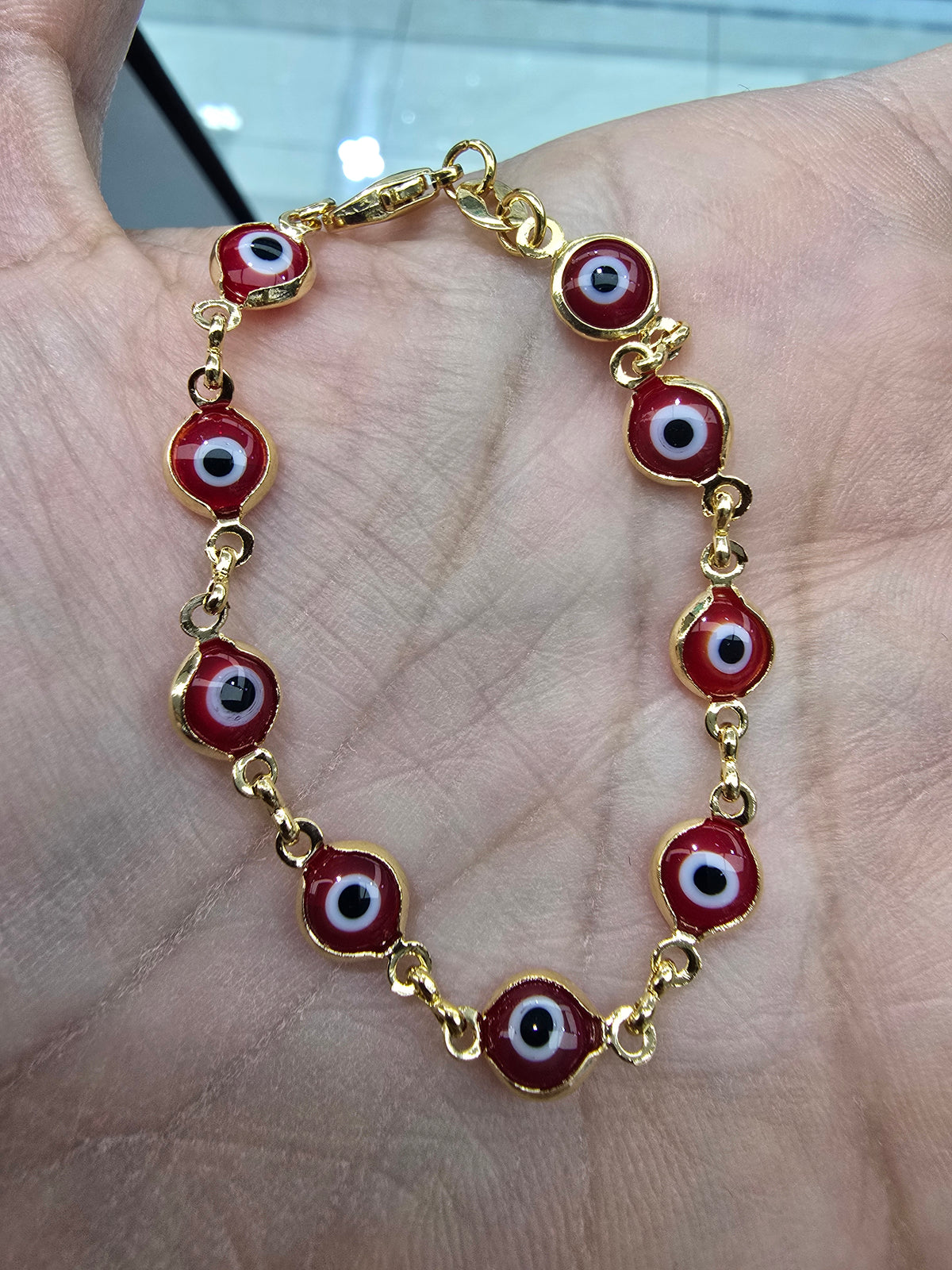 Pulsera con ojo turco ojo de suerte para nin@s bracelet and chain Brasilian Gold  pulsera Oro Brasilero 14K - Fui Fuiu Jewelry
