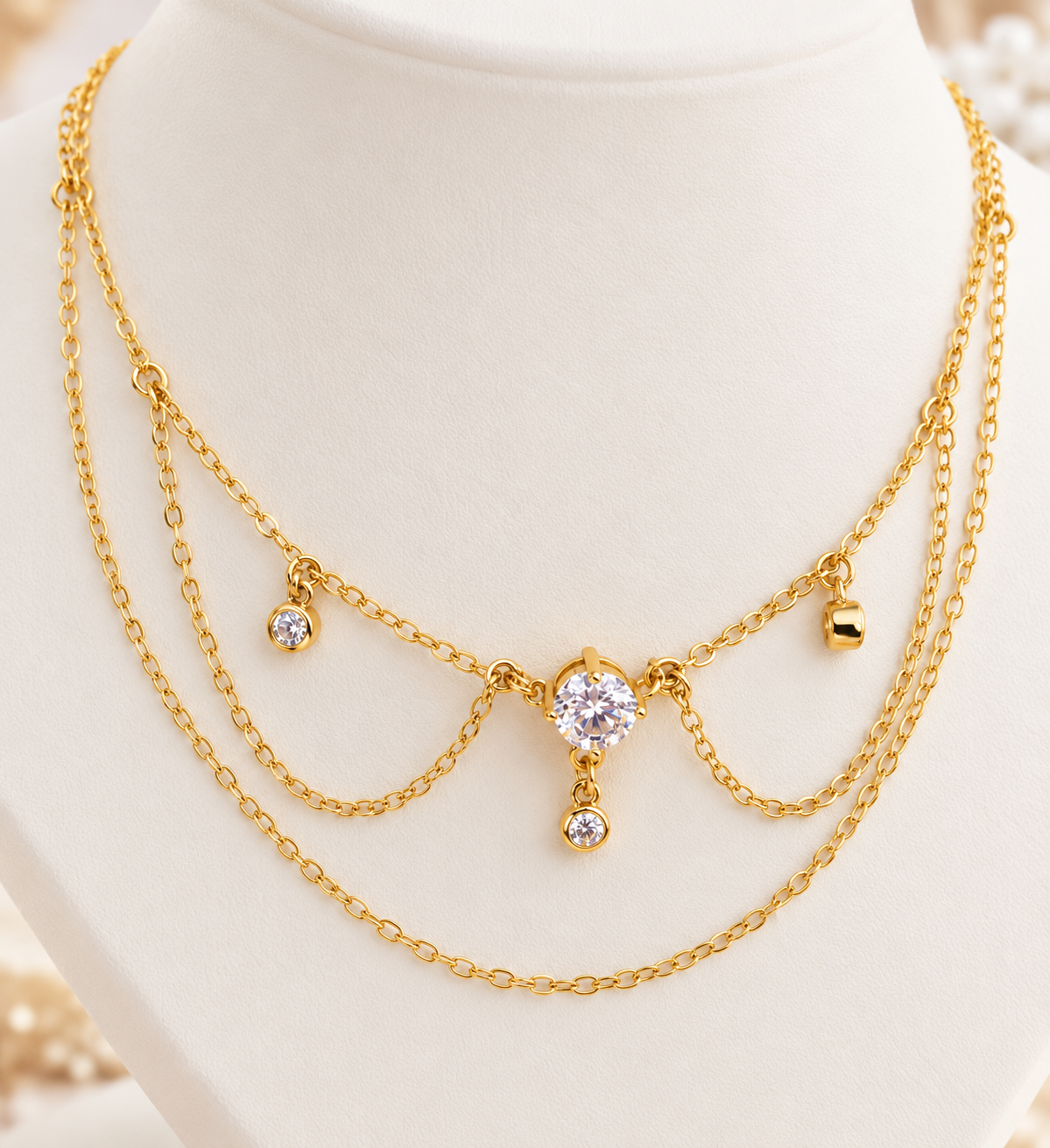 14K Gold Plated Layered Necklace
