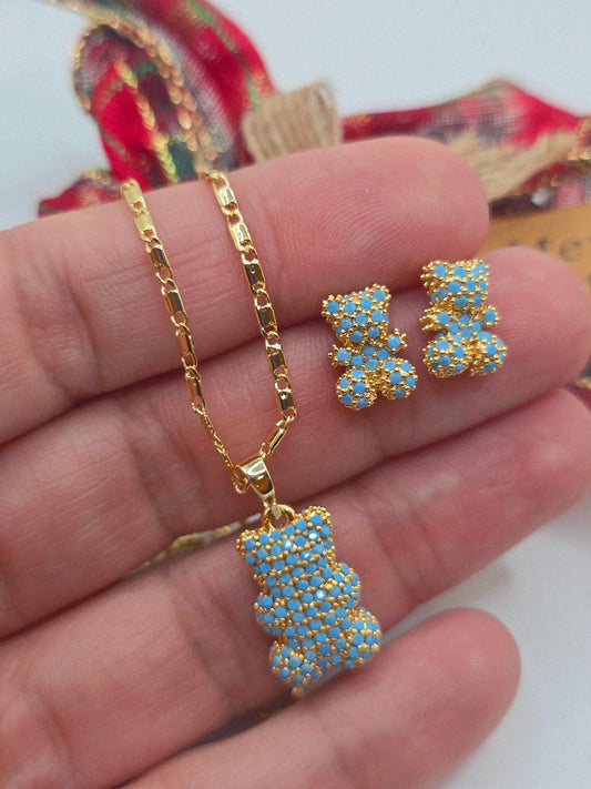 Teddy Bear Set Osito set 14K Gold Filled - Fui Fuiu Jewelry